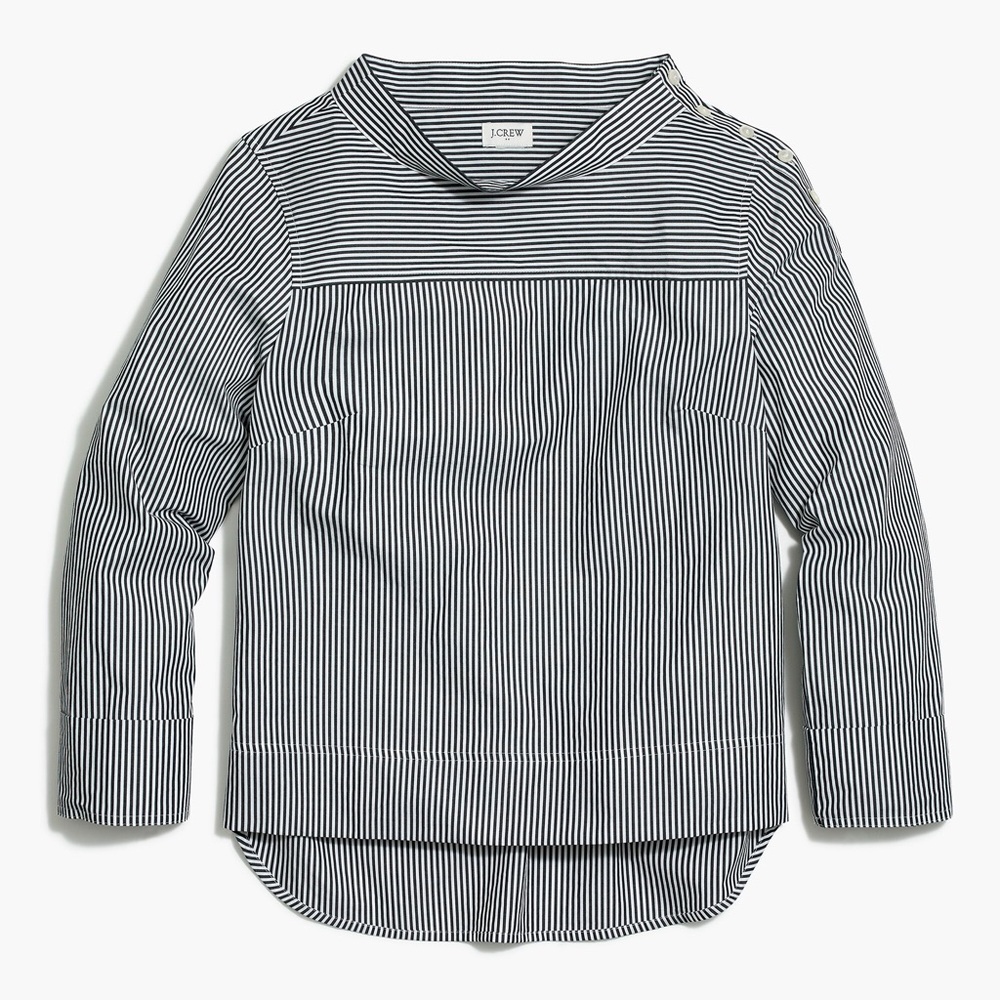 J.Crew Dark Grey Funnel-neck Blouse✨